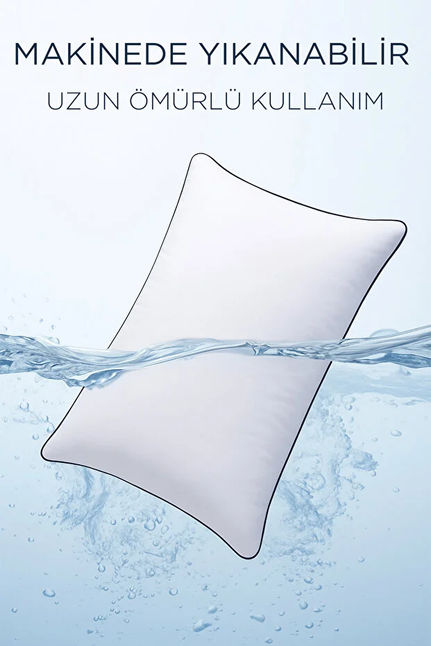 2 Adet 50x70cm Nano Jel Lüks Yastık | 1200gr Anti-alerjik Pamuklu Yastık Seti 2'li